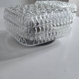 Pair of pressed glass wall lights, 1970