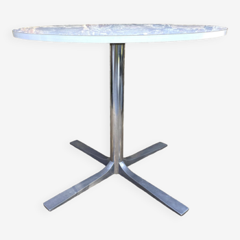 Round table in formica and chrome, 1960s-1970s