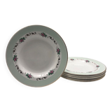 6 hollow plates stamped "l'amandinoise"