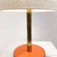 Mid-century modern leather and brass table lamp
