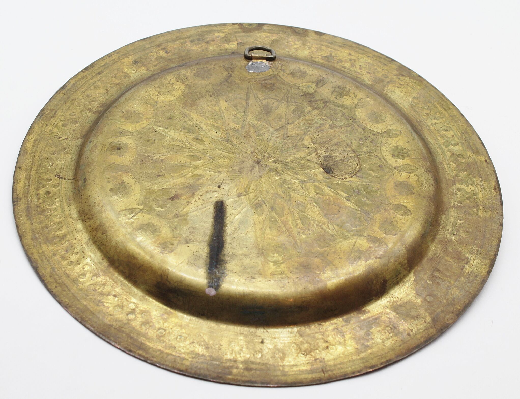 Plateau marocain en laiton vintage