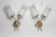 Pair of brass and glass wall lights 1960