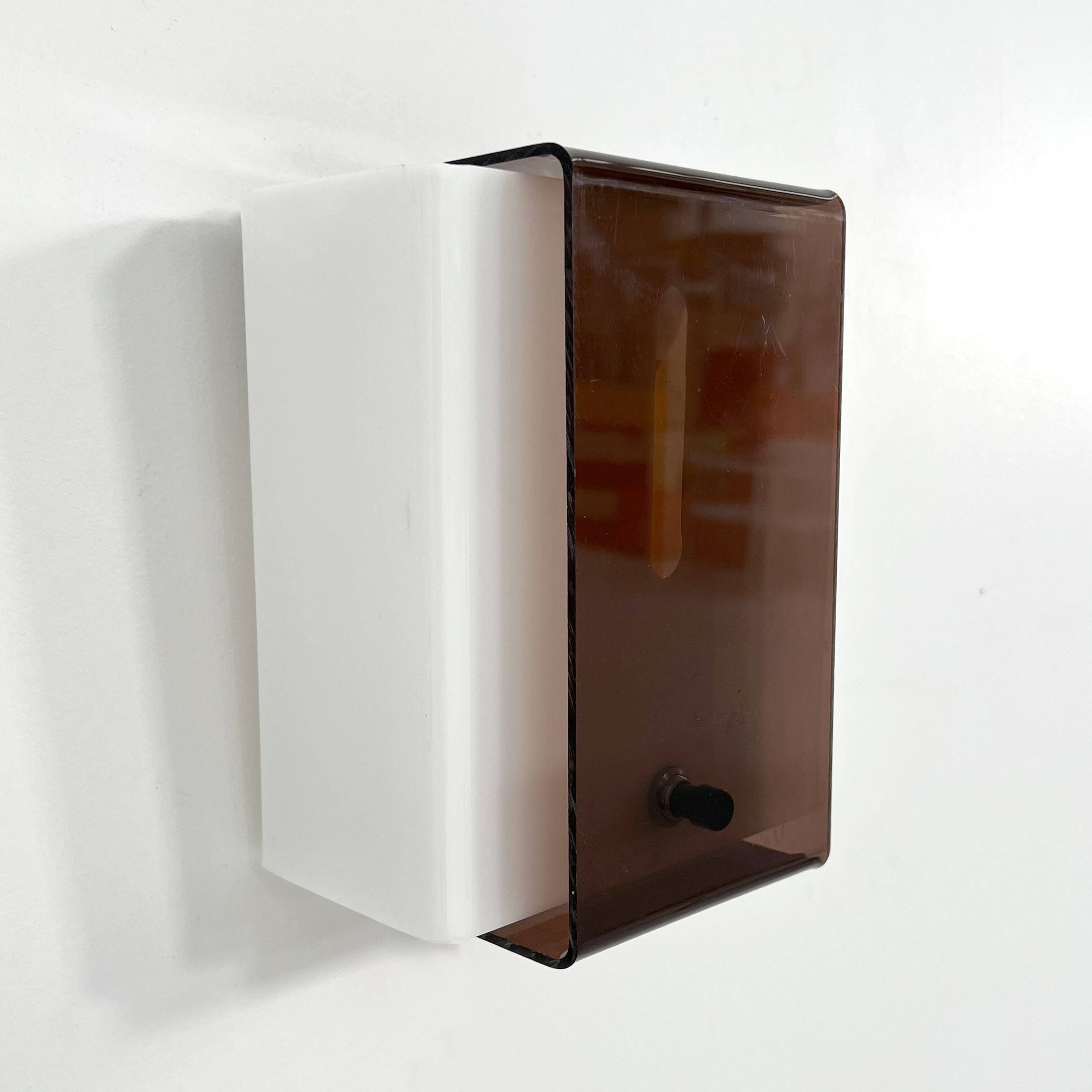 Pair of Space Age smoked wall sconces, 1970s