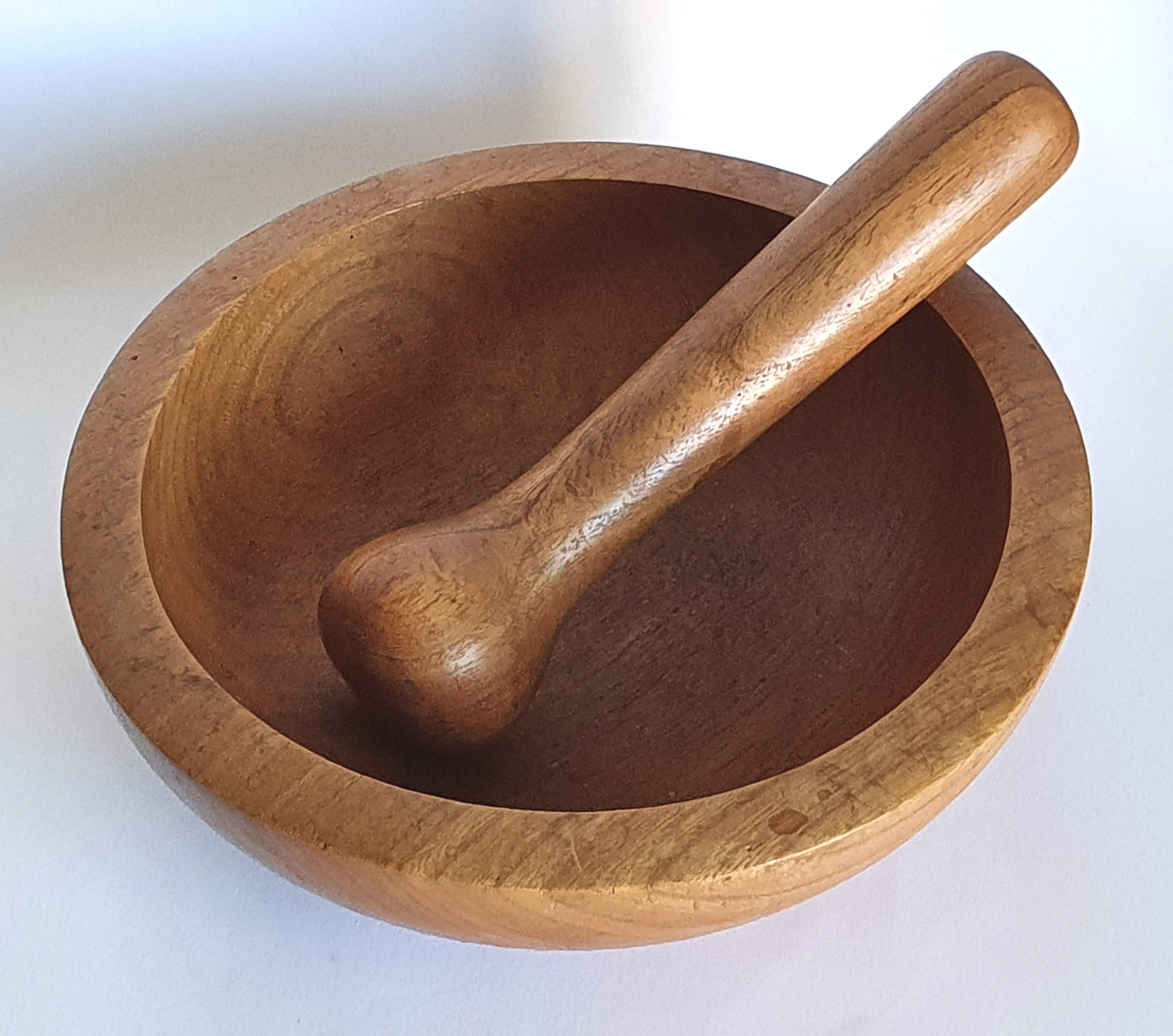 Scandinavian vintage wood mortar