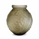 Large Art Deco vase Etaleune pressed glass – France 1930–50