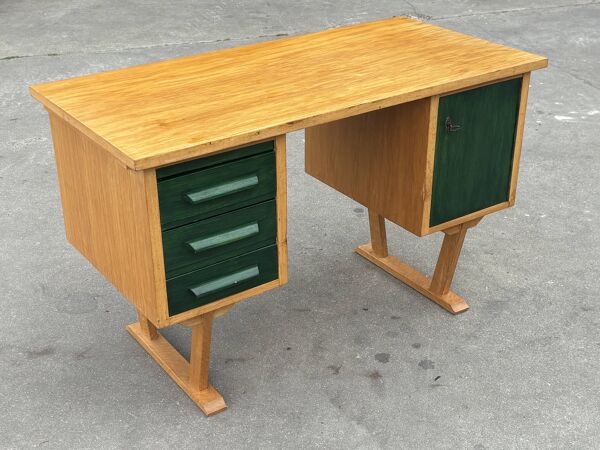 Bureau vintage des années 1960, design de bureau compact