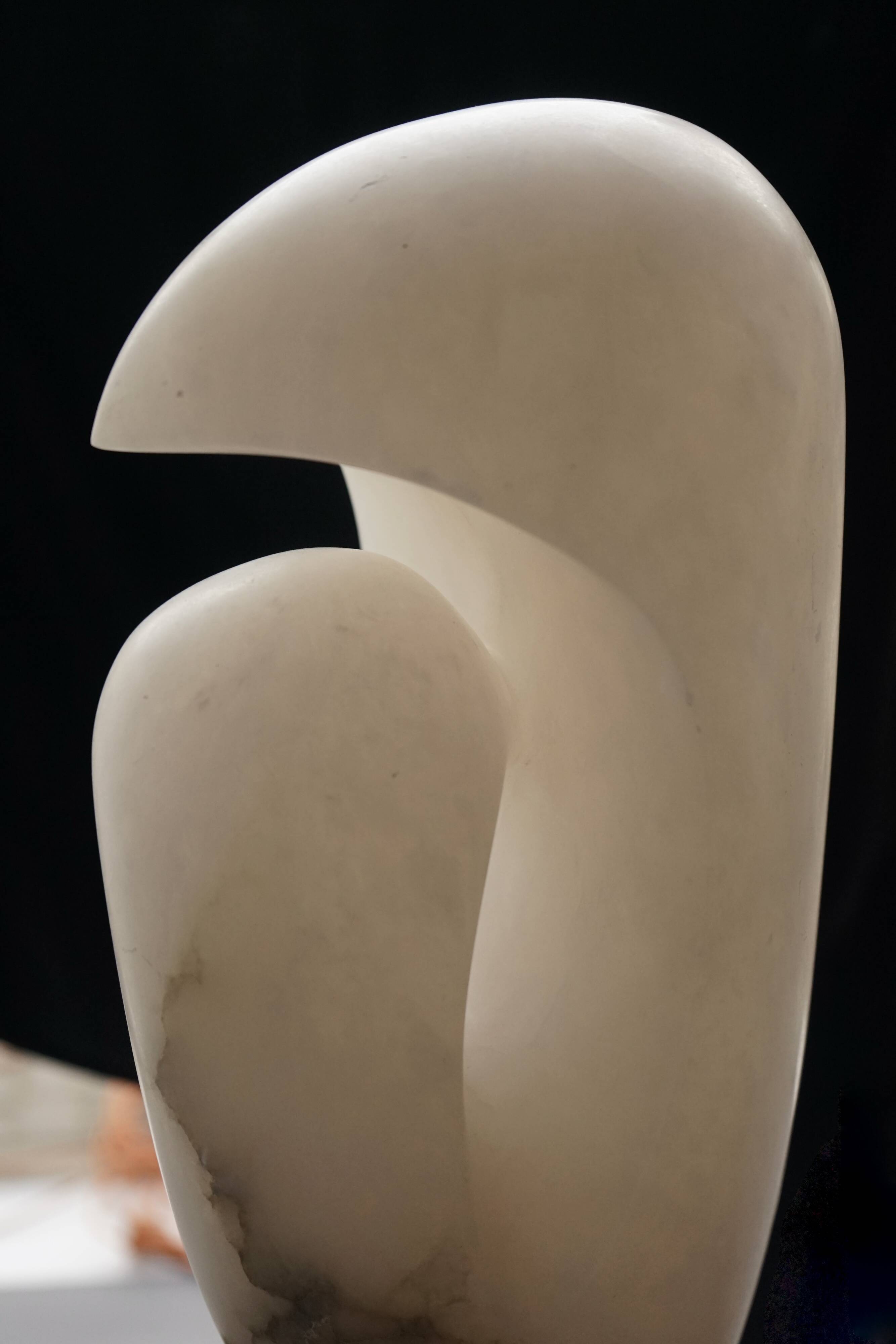 Large Abstract Alabaster Stone Sculpture. 1970s