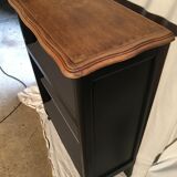 Oak, black and gray bookcase