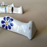 8 vintage artisanal ceramic terracotta knife holders