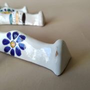 8 porte-couteaux en terre cuite céramique artisanale vintage