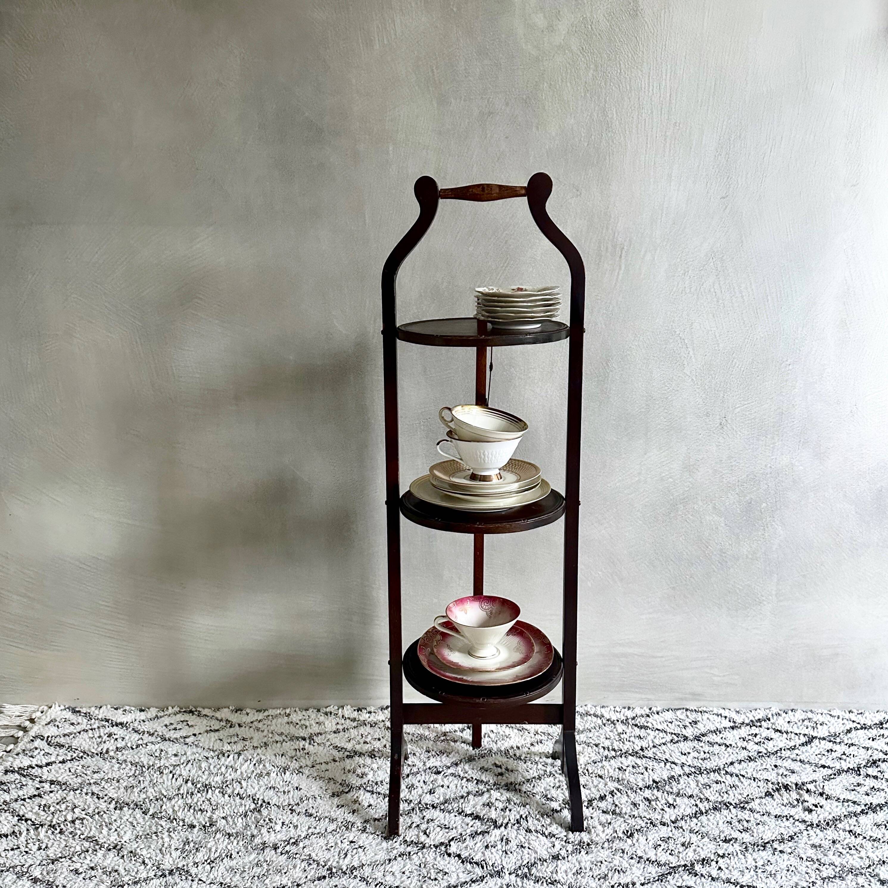 Antique Edwardian cake stand, foldable, 1900