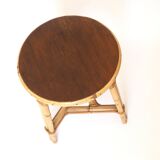 Rattan tripod stool