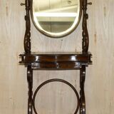 Victorian Thonet dressing table in bent wood with adjustable stool.