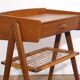 Vintage teak and rattan bedside, 1960
