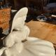 Grande sculpture Art Déco signée Lejan – Dame au lévrier