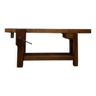 weathered wood workbench