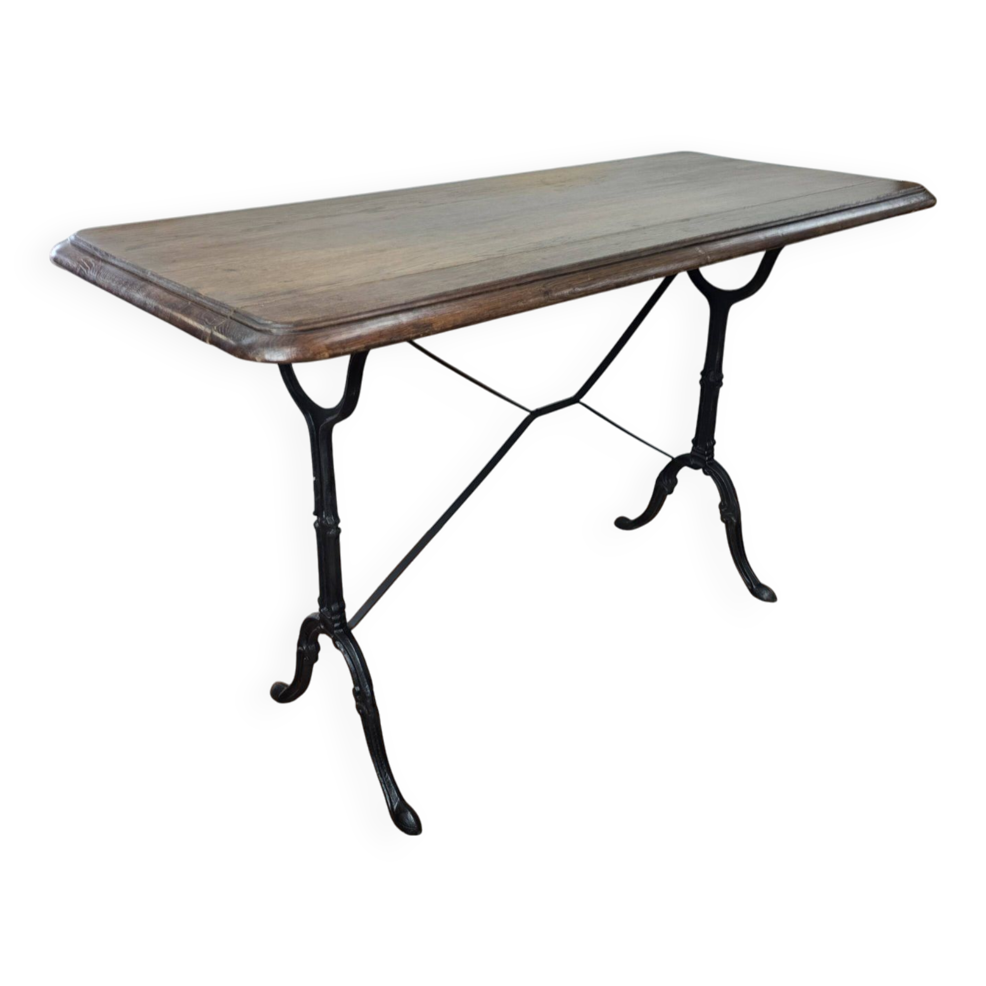 Old oak bistro table, 125cm long.