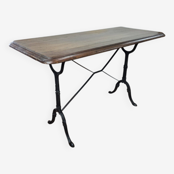 Ancienne table de bistrot en chêne, 125cms de L