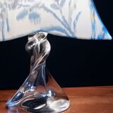 Table lamp Lampshade fabric Ikat and its crystal foot