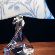 Table lamp Lampshade fabric Ikat and its crystal foot