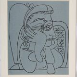 Pablo Picasso: Woman Leaning on a Chair, Linocut