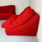 Living room sofa and 2 armchairs French design Steiner 70s vintage fabric