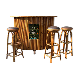 Rotin Ceramic Bar - 3 high stools