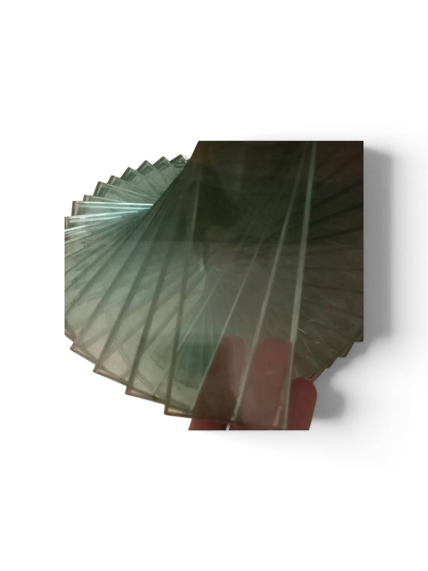 90s Sculptural Glass Coffee Table - Aqua Spiral Base
