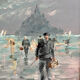 Huile sur panneau, Pêcheurs dans la baie du mont saint Michel