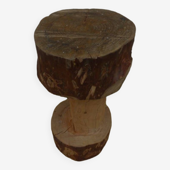 Large carved stool in solid oak