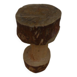 Large carved stool in solid oak