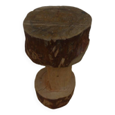 Large carved stool in solid oak