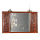 Antique mirror in exotic wood with chinoiserie carvings, 19th century.