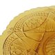 Vintage Art Deco Flat Fruit Bowl Amber Pressed Glass Fait en Belgique