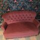 Sofa padded in old pink velvet