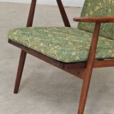 Pair of green flower boomerang armchairs by Antonin Suman for Ton (Thonet)