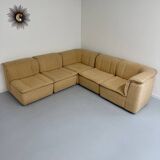 Modular sofa in beige fabric, 70s, 5 elements