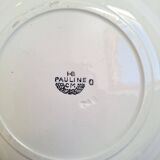 HBCM Pauline pattern soup plates, orange and black