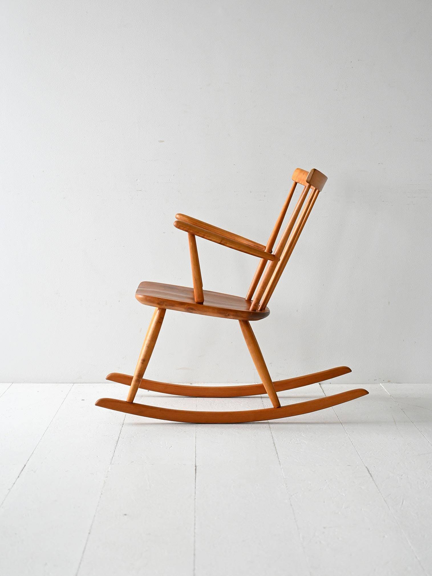 Scandinavian rocking chair 1950s/60s in beech and teak