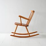 Scandinavian rocking chair 1950s/60s in beech and teak