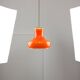 Suspension italienne vintage en verre orange et laiton