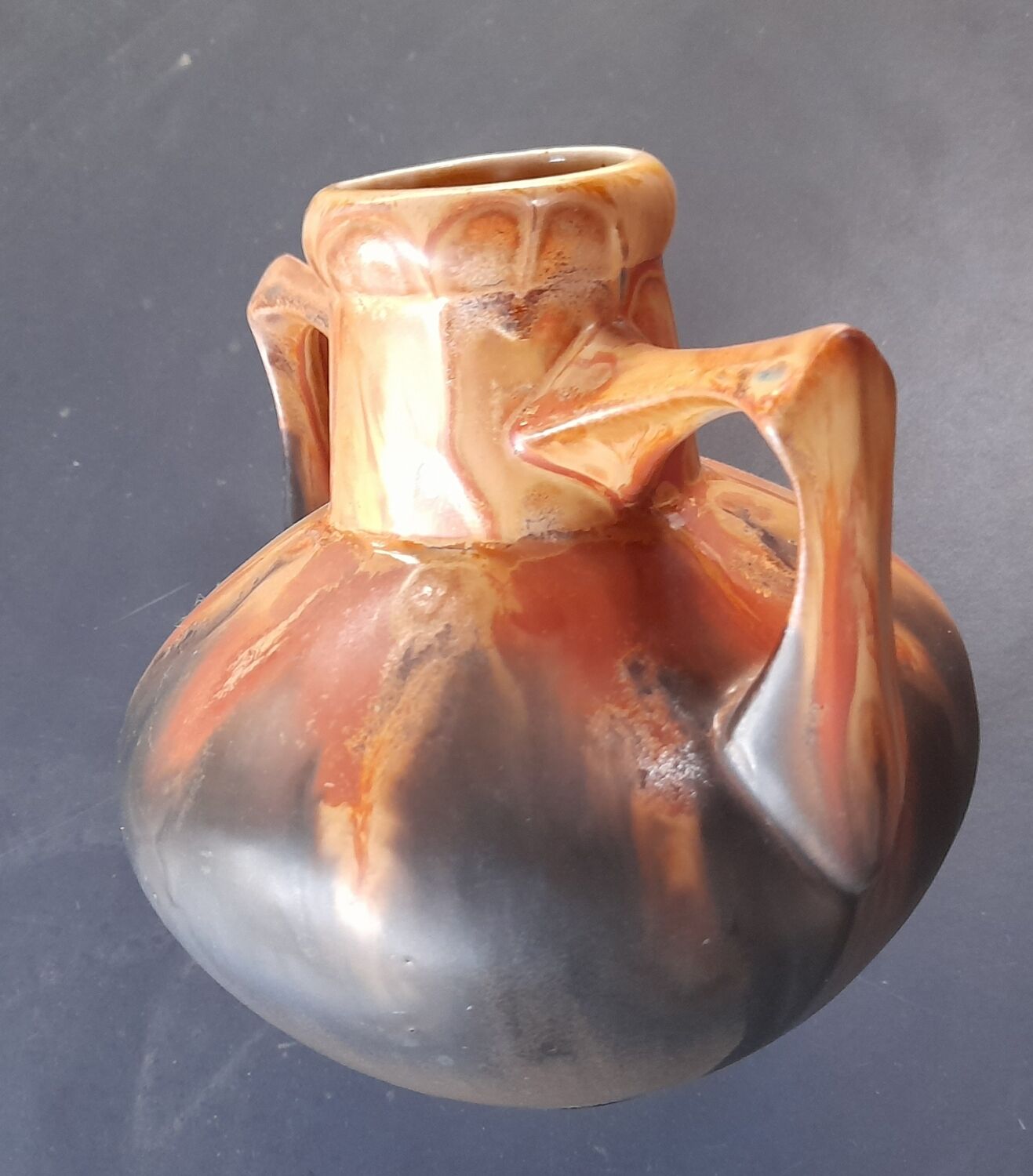 Art Deco stoneware vase signed