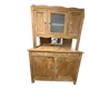 Renovated solid oak sideboard – vintage chic country buffet – glass display