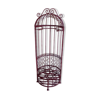 Wrought iron cage wine cellar bottle holder