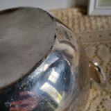Silver-plated metal planter pot