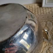 Silver-plated metal planter pot