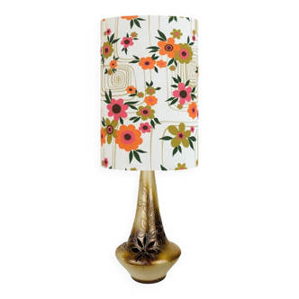 Lampe floral Cantuta - tissu et céramique vintage