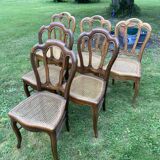 6 louis philippe cannate chairs