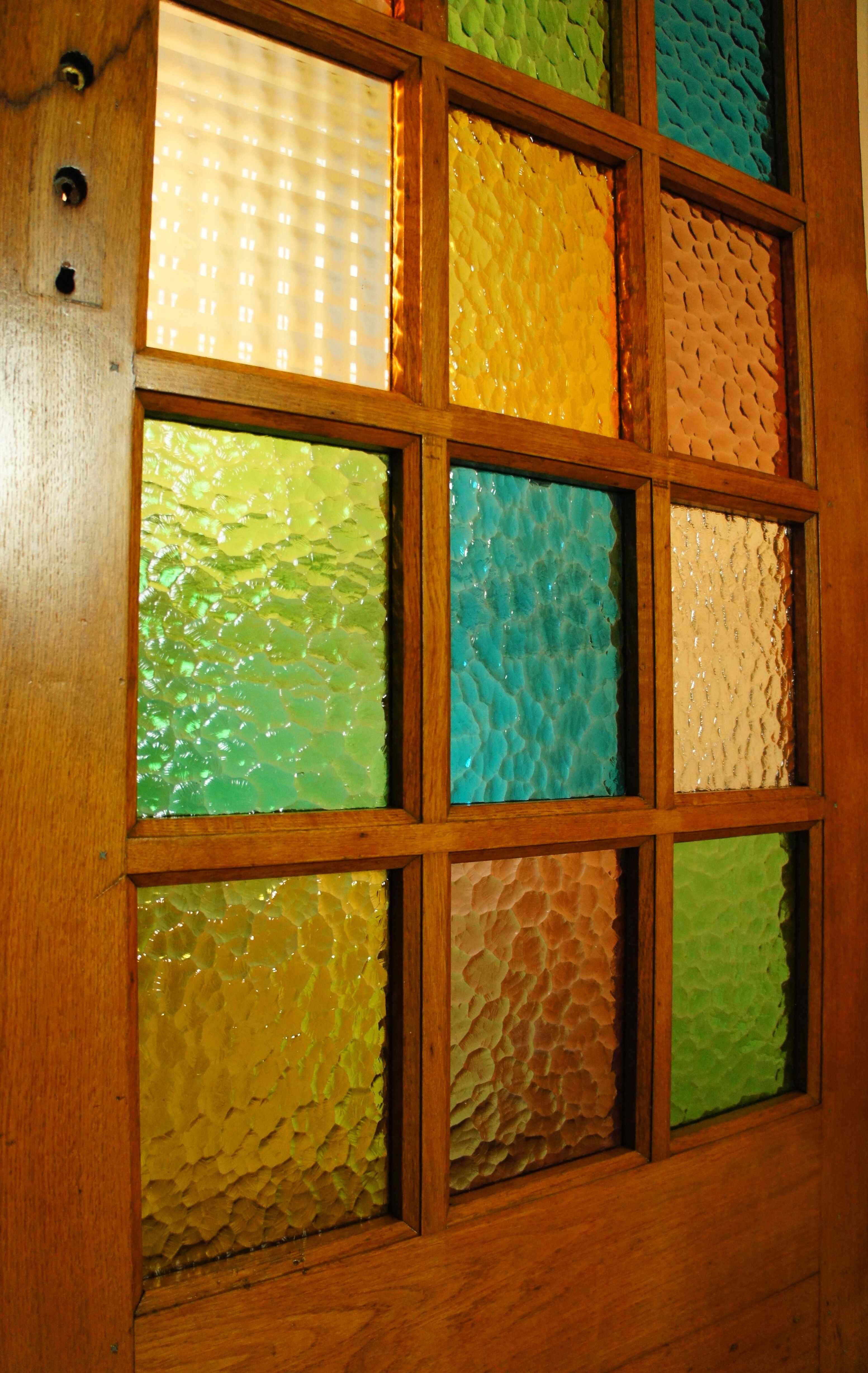 Old glass door solid oak 1960