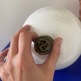 White pearlescent ball lamp foot